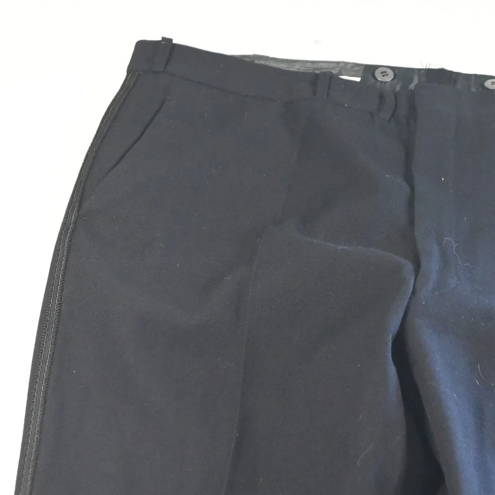 Vtg Bespoke‎ 40L 42x34 Black Wool Shawl Capt Nautical Mens Jacket Pants Tuxedo